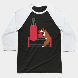 Boxing Boxer Dog Hitting A Punching Bag Baseball T-Shirt